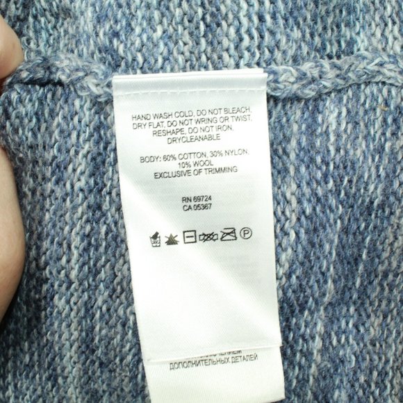 Columbia Blue Striped Ribbed Knit Turtleneck Pullover Sweater Size M - Picture 7 of 11